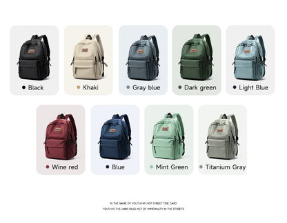Mochila Leve LEE para Notebook 16 Polegadas Feminina Masculina Oxford, Bolsa Escolar de Ensino Médio de Grande Capacidade, Mochila de Estudante Universitário Adolescente