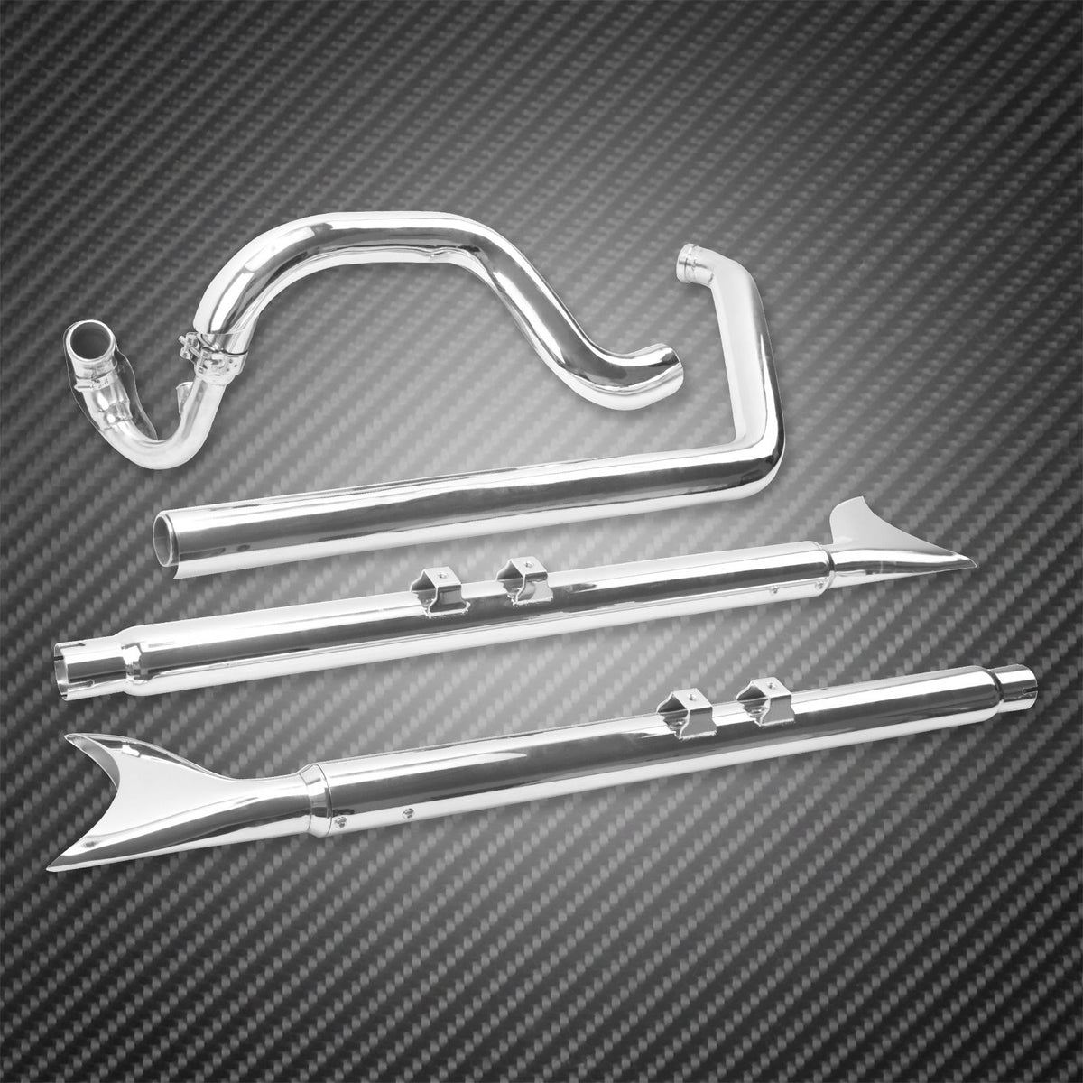 Motorcycle Chrome Dual Exhaust System For Harley Softail Breakout FXSB 2013-2016 Fatboy FLSTF 2005-2017 Night Train FXSTB 07-09