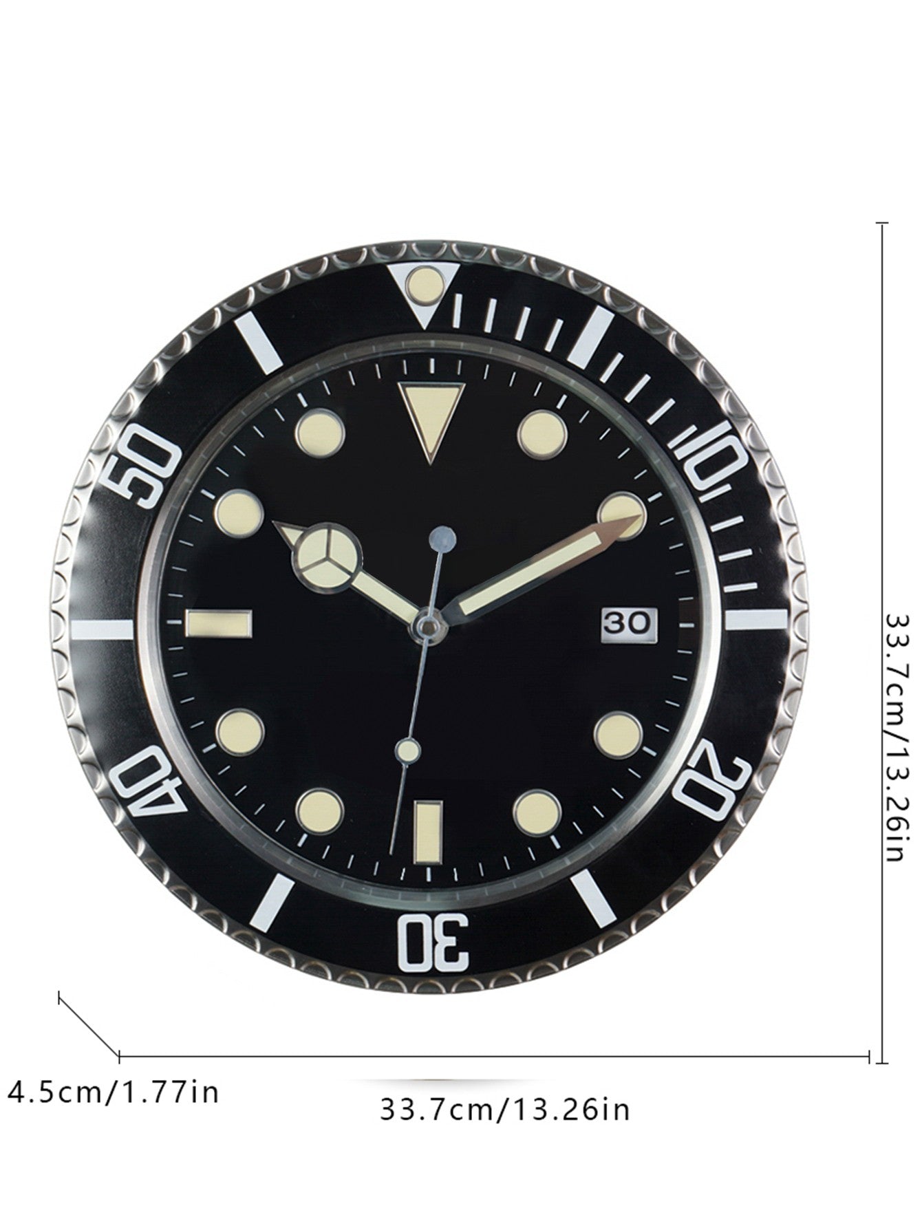 34cm Luxury Creative Wall Clock Modern Metal Design Art Wall Clock Home Large Digital Luminescent Bedroom Decoration Clock