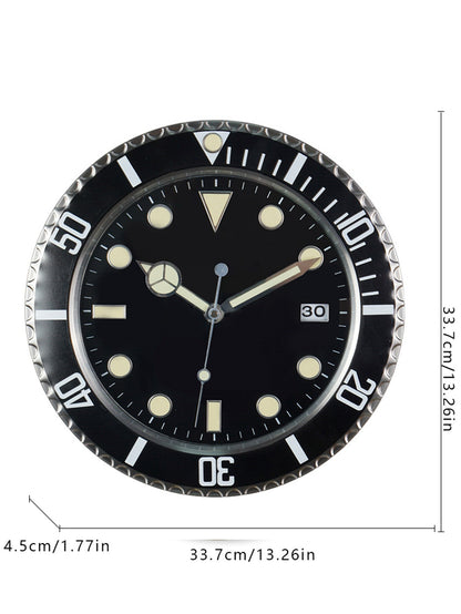 34cm Luxury Creative Wall Clock Modern Metal Design Art Wall Clock Home Large Digital Luminescent Bedroom Decoration Clock