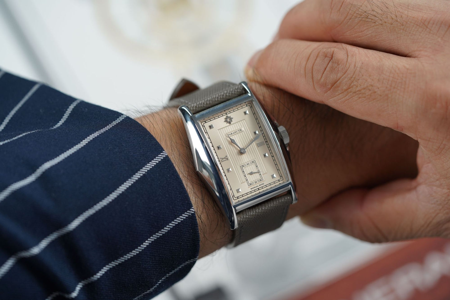 FARASUTE Creative Manual Square Customized Mechanical Movement Watch Men Luxury Sapphire Glass Small Second Wristwatches reloj