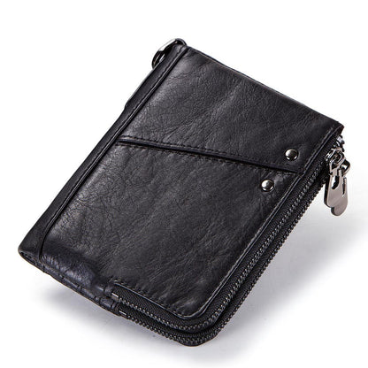 Women's Wallet Fashion Genuine Leather Short Female Purse ID Card Holder Wallets RFID Ladies Clutch With Zipper Coin Purse