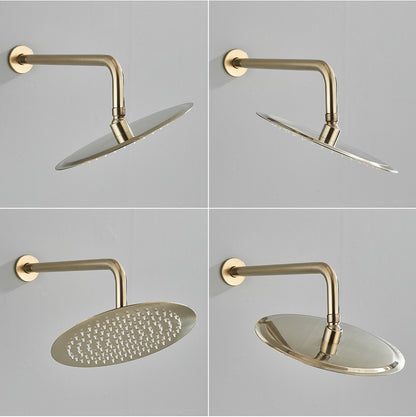 Brushed Gold Shower Faucet Embedded In 2 Ways Shower Mixers Wall Mounted Rainfall Bathroom Shower Tap Stainless Steel Head