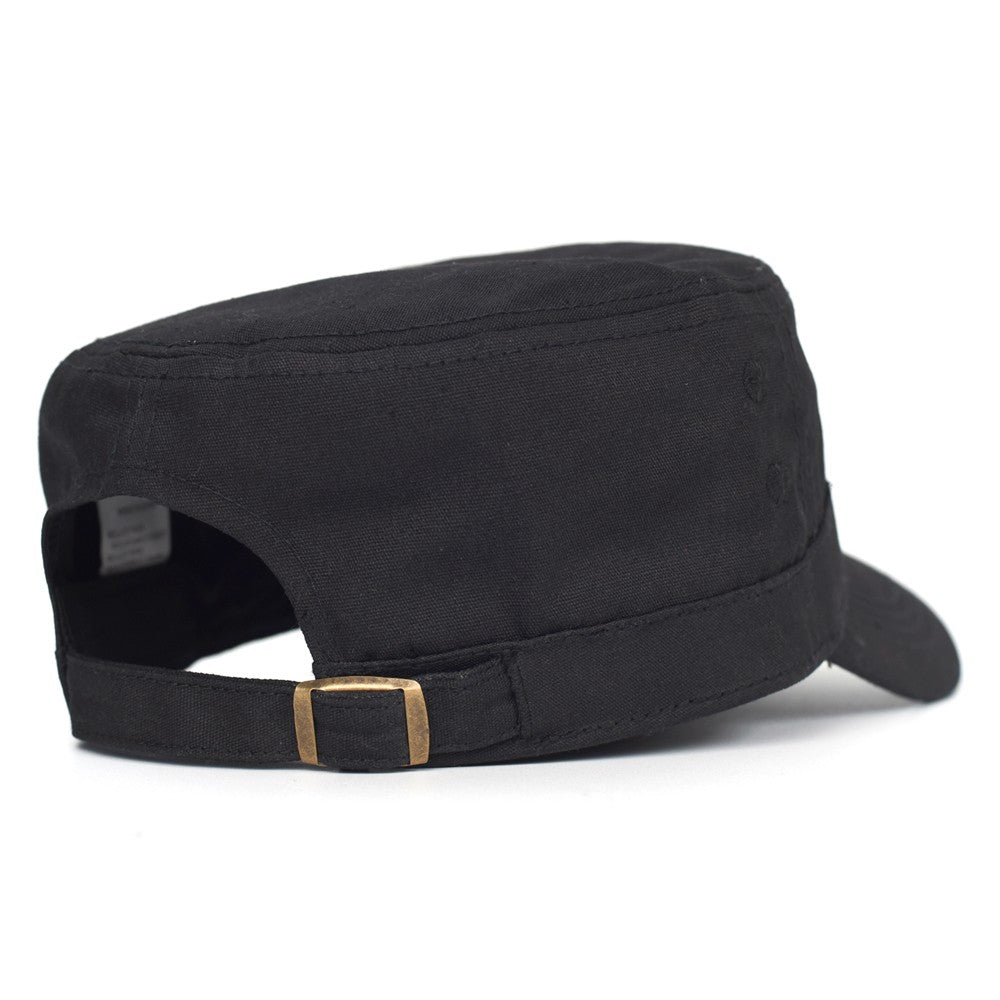 Bonés Militares de Lona Encerada Algodão Masculinos Impermeáveis Chapéu Cadete do Exército Design Único Vintage Topo Reto