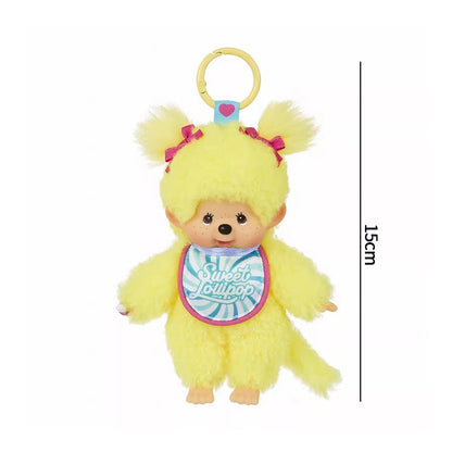 Kawaii Monchichi Doll Figure Keychain Furry Chimutan Monchhichi Figurines Hanger Pendant Bags Charm Accessories Small Gift
