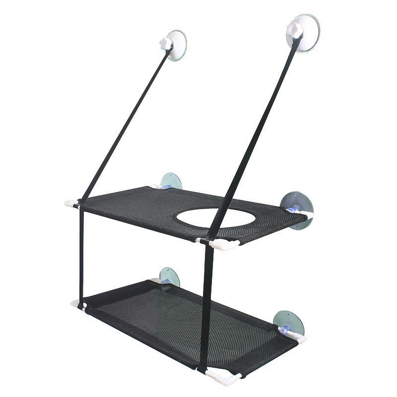 Rede de Gato para Janela Cama para Gatinho Cadeira de Sol Nicho Suspenso Sofá de Gato Túneis de Dois Andares Ventosa para Parede Cama Suspensa para Animais de Estimação de Inverno