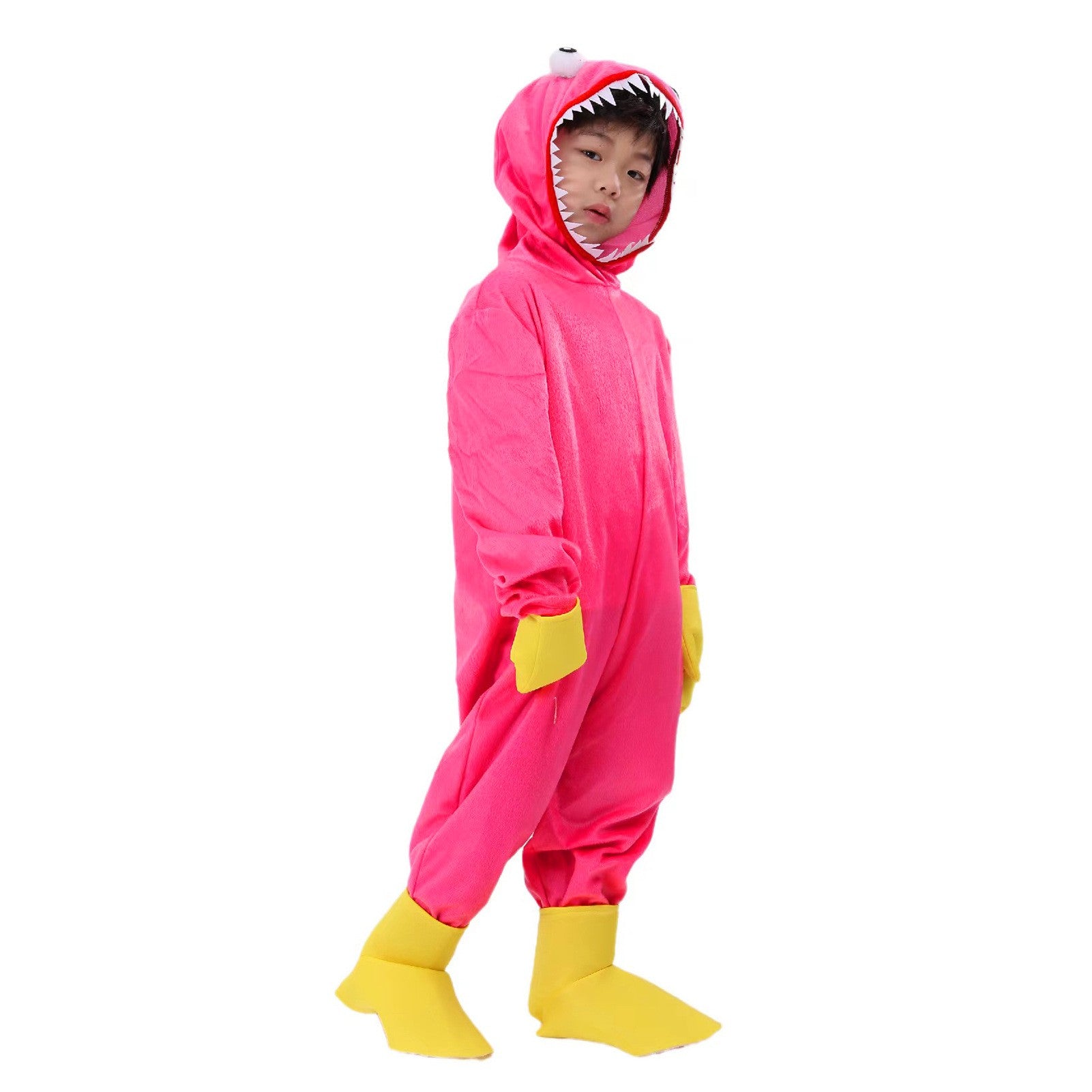 Blue Monster Cosplay Costume Play Game Character Plush Horror Scary Soft Gift for Boys Girls Halloween Party Hooded Jumpsuit