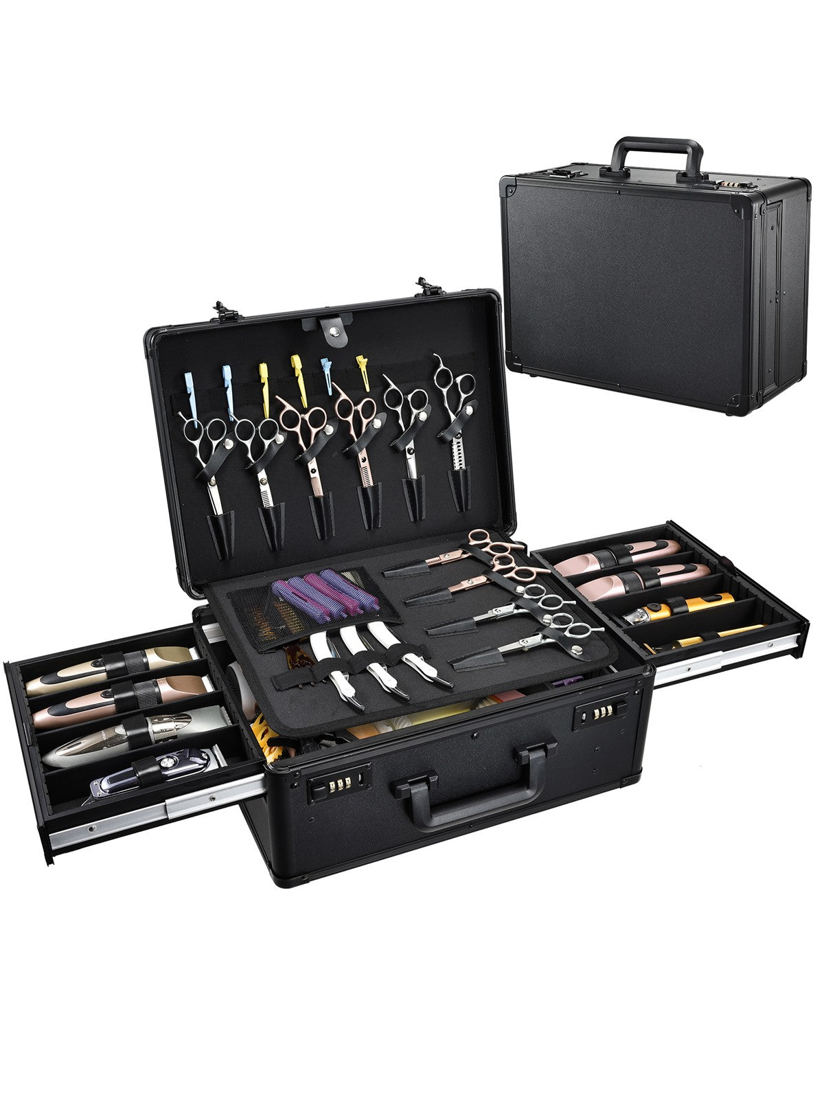 Professional Barber Supplies Hair Tool Organizer Travel Barber Case Barber Bags For Clippers And Supplies Carrying Suitcase