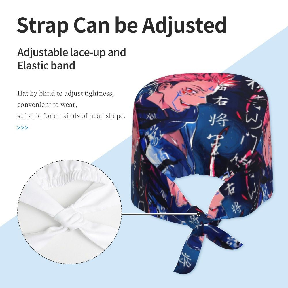 Custom S-Satorues G-Gojoes Cartoon Scrubs Cap Surgical Hats Women Men Skilled Operating Room Cap Operator Hats Lab Works Hat
