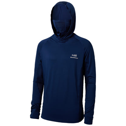 Camisa de Pesca Masculina Bassdash UPF 50+ de Manga Longa com Máscara e Capuz Protetor de Pescoço UV para Manter a Cabeça e o Rosto Aquecidos em Atividades ao Ar Livre, Caminhada e Corrida