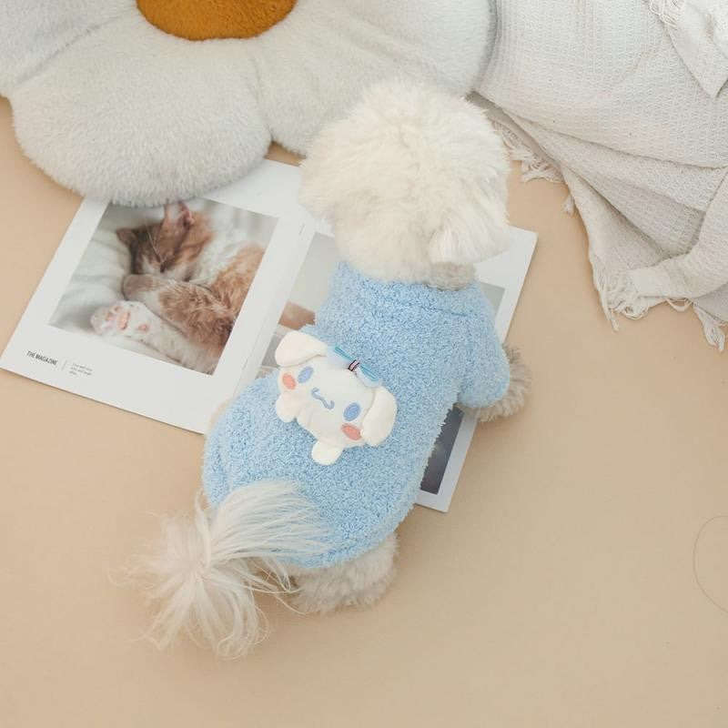 Sanrio Kuromi Moletom de Veludo Dupla Face para Cães e Gatos, Quente para Outono e Inverno, Roupas de Cachorro de Flanela, Jaqueta de Gato Engrossada, Suprimentos para Animais de Estimação