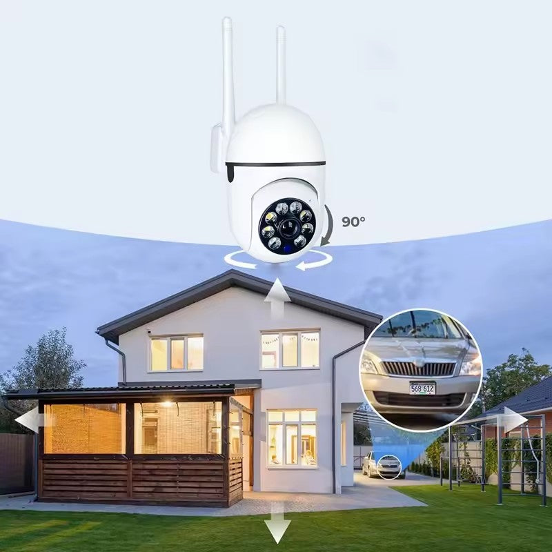 Câmera de Segurança Wifi IP Externa Sem Fio PTZ 3MP 4X Zoom Câmeras AI Rastreamento Humano Áudio Bidirecional HD Visão Noturna Colorida