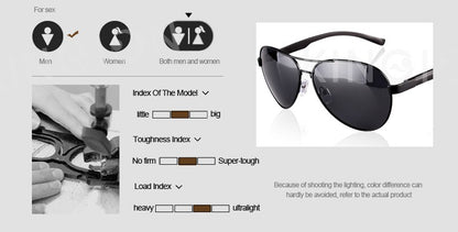 Classic Polarized Pilot Sunglasses For Male Driving Black Sun Glasses Men's Vintage Eyewear Gafas De Sol 8955