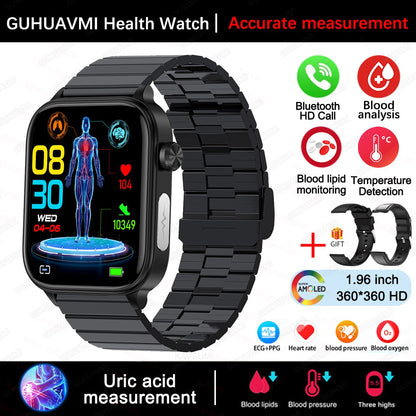 2025 Novo Para XIAOMI ECG+PPG Gordura Sanguínea Ácido Úrico Saúde Smartwatch Masculino Feminino Frequência Cardíaca Pressão Arterial Chamada Bluetooth Relógio Inteligente