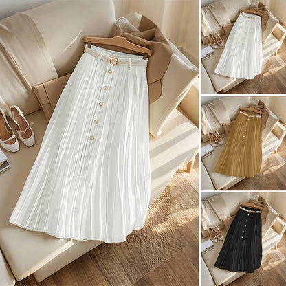 Autumn Skirts Plus Size 2025 ZANZEA Elegant Women High Waist Party Pleated Skirt Jupes Stylish Solid A-line OL Work Faldas Saia