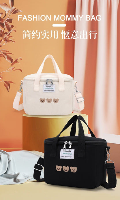 Cartoon Bear Mommy Bag Baby Feeding Bottle Cooler Bag Thermos for Children Thermal Infant Thermo Bottles Mother Kids