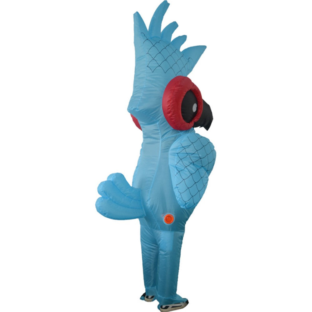 Adult Blue Parrot Inflatable Costume for Halloween Roleplay Terror Party Holiday Themed Cosplay Costume No Battery