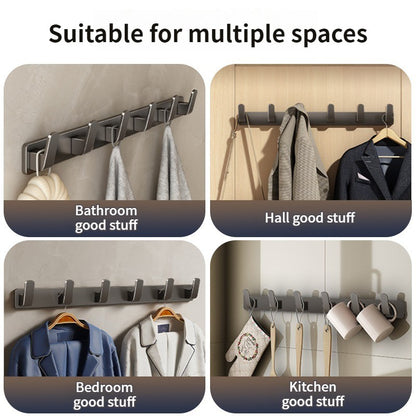 no drill Space Aluminum punch-free Kitchen Hook Bathroom Clothes Hooks Storage Rack Hook Door Wall Hanging Household Accessories