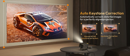 XGODY 4K Native 1080P WiFi6 Android Projector 18000lumen Voice Control AI Auto Focus HD Home Theater Cinema