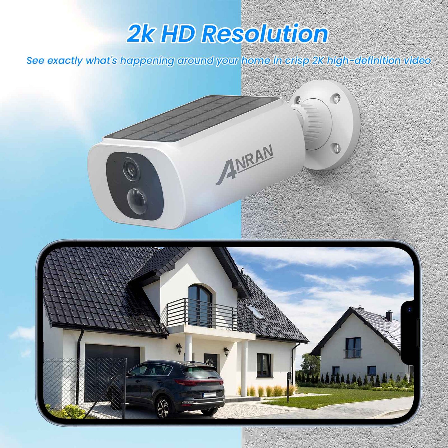 ANRAN 2/3/4 PCS Câmera WIFI Sem Fio Externa 2.4G 3MP Câmera de Segurança Solar com Bateria Holofote Visão Noturna Colorida Alarme Local