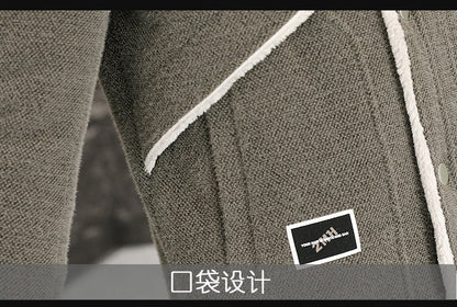 2023 Winter Men's Woolen Jacket Plus Velvet Padded Warm Trench Coat Fashion Casual Business Streetwear Overcoat Men Clothing