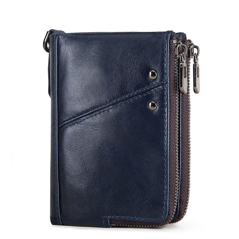 Women's Wallet Fashion Genuine Leather Short Female Purse ID Card Holder Wallets RFID Ladies Clutch With Zipper Coin Purse