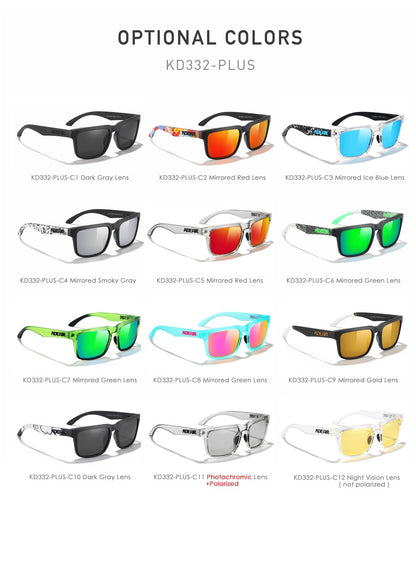 KDEAM PLUS Size Fishing Sunglasses Men 64mm Width Larger Size Polarized Sunglasses For Driving Night Vision Goggles