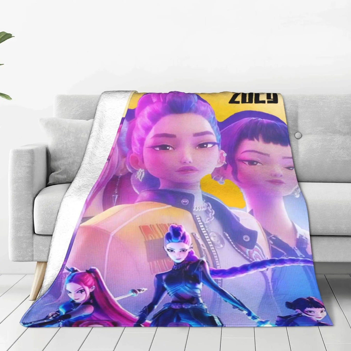 k-pop D-Demon Hunters Huntrix Saja Boys Blanket  Super Warm Comfortable Plush Throw Blanket Child Home Decor Flannel  Bed Cover