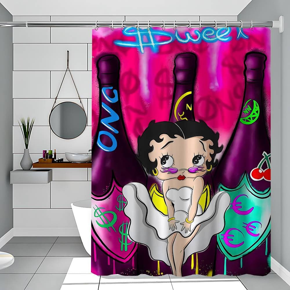 Cute B-Betty Boop Printing Bathroom Shower Curtain Polyester Waterproof And Mildew Proof Home Decoration Curtain