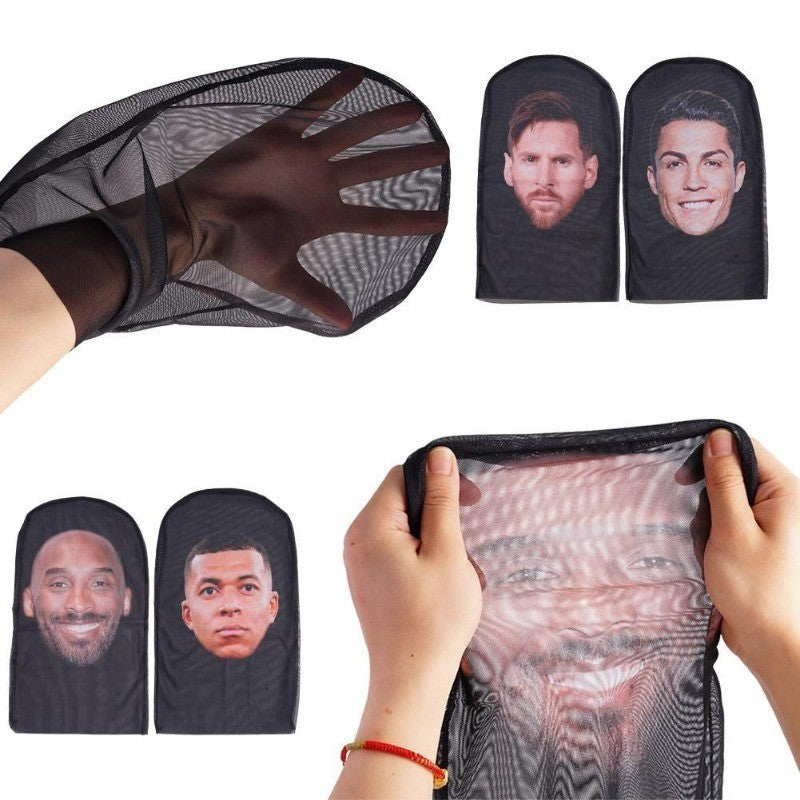 2Pcs 3D Printed Full Face Mask Realistic Celebrity Face Mask Props Costume for Party Supplies Cosplay Visual Men Women Headgear