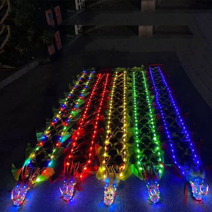 3Meters LED Glowing Dragon Poi With Dragon Head Chinese Dragon Dance Outdoor Fitness Juggling LED Dragon Stream Props