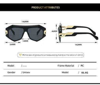 OptiLyra Brand Fashionable Large-Frame Toad Glasses High-Quality Trendy Street Sunglasses Retro Men Aviator Sunglasses