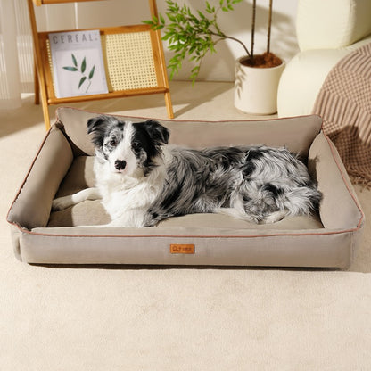 Cama de Cachorro de Inverno, Sofá Impermeável para Cães de Porte Médio, Cama de Espuma para Animais de Estimação com Capa Removível Lavável e Fundo Antiderrapante