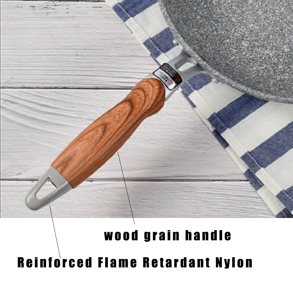 Panela Wok de Pedra Durável Antiaderente Cerâmica para Fritar Panela de Indução Frigideira para Bife Fogão a Gás Ferramenta Utensílio de Cozinha para Conjunto