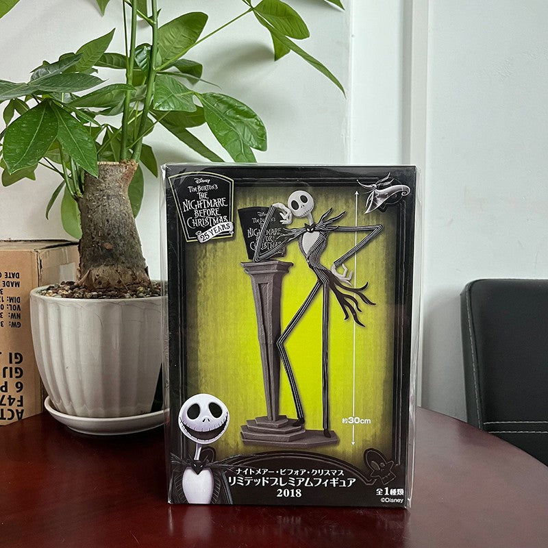 O Pesadelo Antes do Natal Jack Skellington Action Figure 12 Rostos Jack Jack Cadeira Versão Especial Modelo de Brinquedo Presente de Halloween