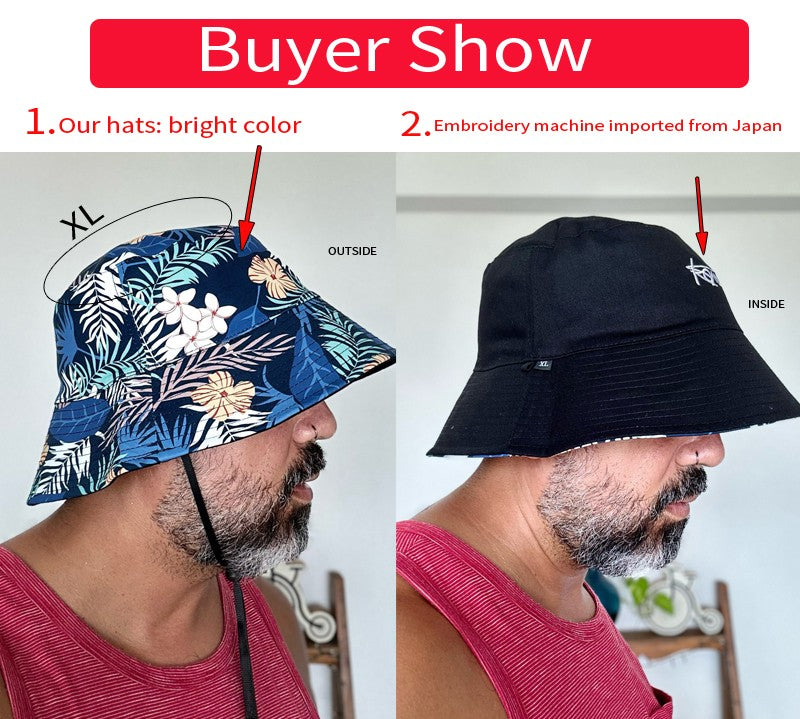 Big Head Letter Bucket Hat for Men Women XL Large Hip Hop Cap Fisherman Hat Summer Sun Hat Plus Size Panama