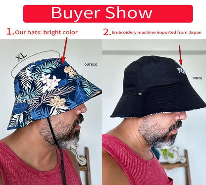 Big Head Letter Bucket Hat for Men Women XL Large Hip Hop Cap Fisherman Hat Summer Sun Hat Plus Size Panama