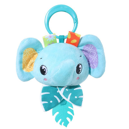 Baby Toy Cartoon Animal Stuffed Hanging Rattle Toys Baby Bed Crib Car Seat Travel Stroller Soft Plush Toys with Wind Chimes Gift