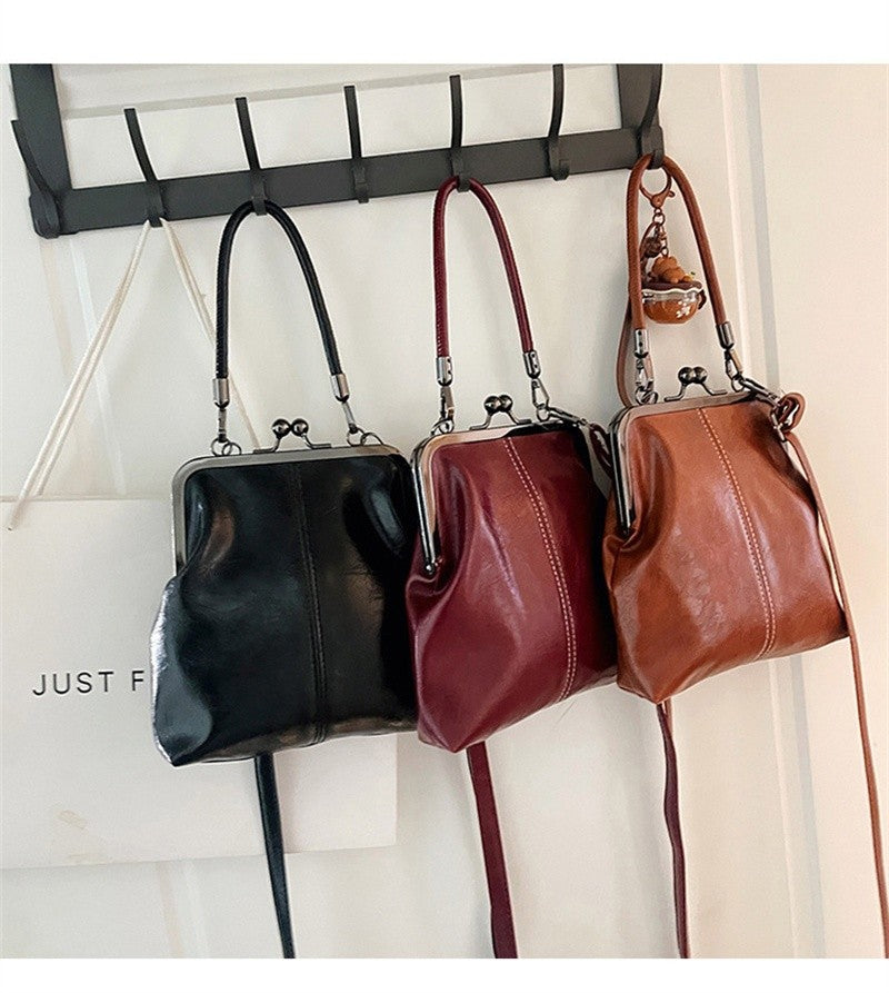 Vintage Style Women Handbag Brown Versatile Designer Shoulder Bag PU Leather Ladys Shell Purses Crossbody Bags