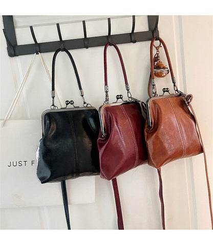Vintage Style Women Handbag Brown Versatile Designer Shoulder Bag PU Leather Ladys Shell Purses Crossbody Bags
