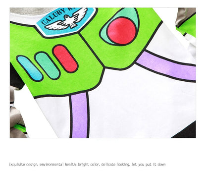 New Kids Pajama Set Cotton Soft Buzz Lightyear Print Loungewear Long Sleeve Pjs Sleepwear for Toddler Boys Girls Nighty