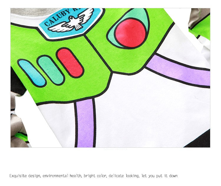 New Kids Pajama Set Cotton Soft Buzz Lightyear Print Loungewear Long Sleeve Pjs Sleepwear for Toddler Boys Girls Nighty