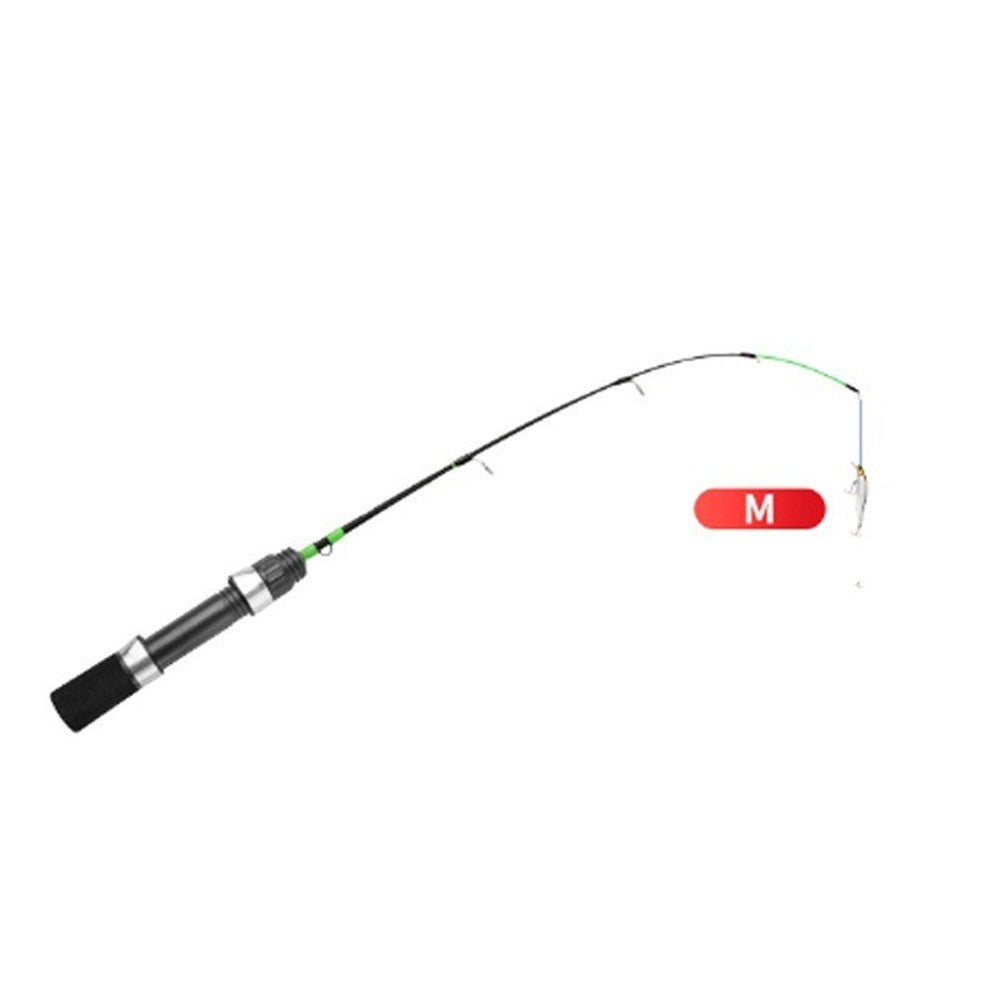 Vara de Pesca no Gelo de Inverno 2 Seções Ultraleve Design Tipo Giratório Vara de Pesca 52cm de Comprimento Vara de Pesca Ultraleve Pesca de Inverno