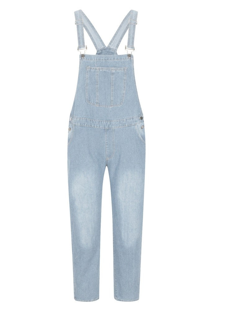 Calça Jeans Masculina Reta Larga Estilo Americano Vintage Macacão de Trabalho Casual