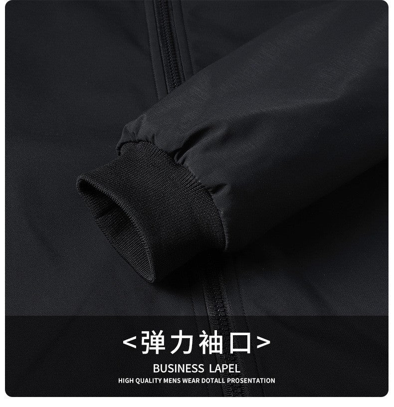 Winter Men's Fleece Warm Jackets Bomber Fashion Parkas Outerwear Coats Men Casual Windbreaker Jacket Classic Solid Thermal Coat