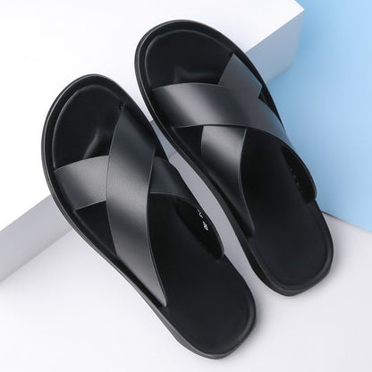 Mens Casual Summer Shoes Hot Sale Men Slippers Stylish Style Male Half Drag Outdoor Daily Beach Flats Lightweight Men's Slides