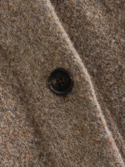 Women's Fashion Scarf Short Knit Coat Jacket Loose Warm Long Sleeve Two Pieces Solid Color High Street O-Neck Outerwear