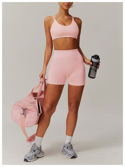 Yoga Suit 2PCS Sports Set Women Gym Set Women Tracksuit Running Workout Zipper Long Sleeve Shorts Yoga Clothing Athletic Wear