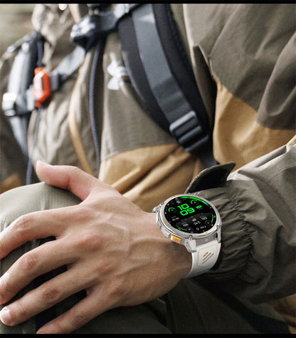 Relógio Inteligente Militar com Bússola GPS Masculino Bateria 1100mAh Lanterna Frequência Cardíaca 100+ Modos Esportivos Chamada Bluetooth Smartwatch à Prova d'Água
