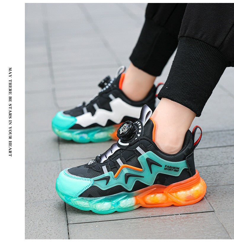 New Children's Leather Casual Shoes For Boy Girls Outdoor Running Sneakers Breathable Mesh Kids School Walking Sport Non Slip